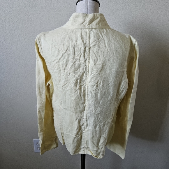 Womans Ellen Tracy Linen Yellow Jacket 8 (M) - Picture 2 of 10